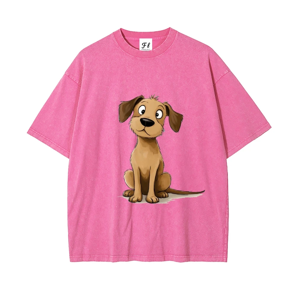 Camiseta Vintage de estilo europeo y americano con estampado desgastado, camiseta holgada de verano Unisex de calle, Top de manga corta versátil y fresco