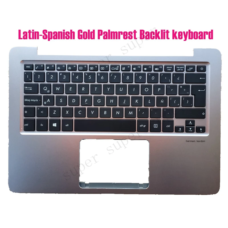 SSS+ Latin-Spanish Gold Palmrest keyboard for Asus UX310U UX310UA UX310UQ UX310UF