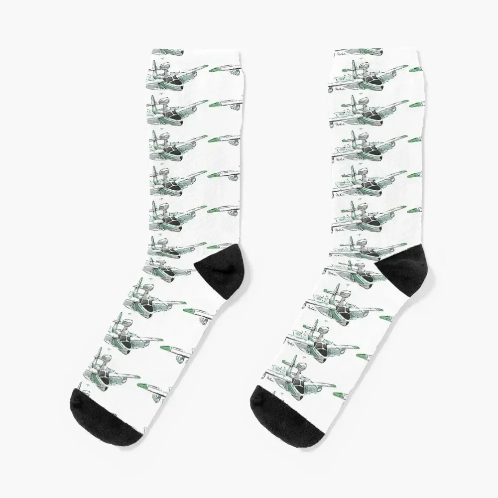 Lake Amphibian Airplane Socks christmas gifts Toe sports hockey Men's Socks Luxury Women's