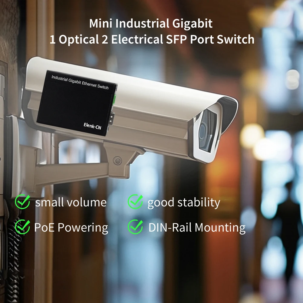 Mini Small Industrial AC1 Optical 2 Power Gigabit Network Switch Unmanaged POE DIN-Rail Wall Mounted