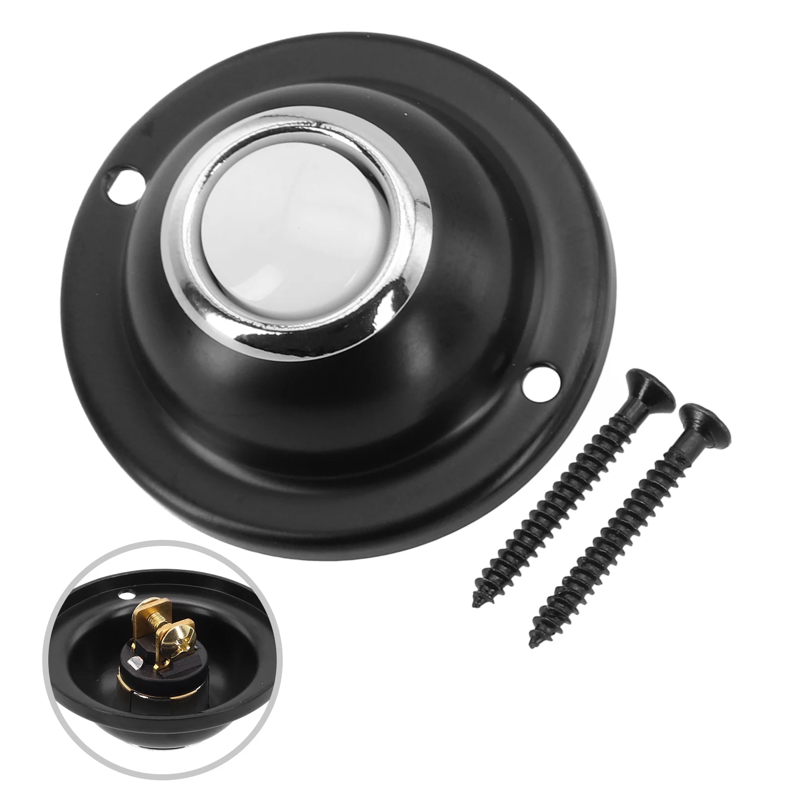 1 шт. круглый металлический дверной звонок, кнопка, черный провод, светодиодная подсветка для входной двери дома, 1,5 дюйма, две отверстия, дверные звонки, горячая распродажа