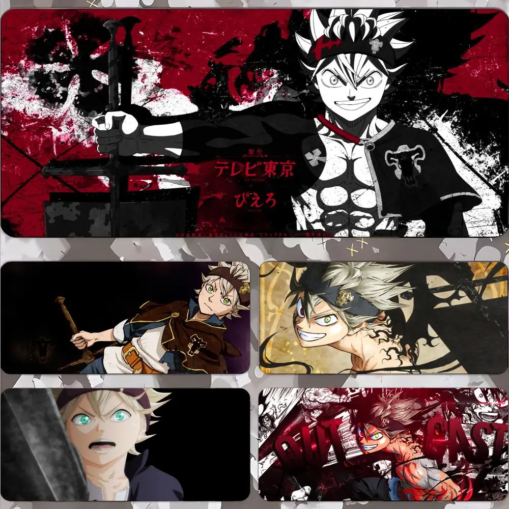 Black Clover Asta Mouse Pad Gamer Keyboard Mat Pads Gaming Desk Protector Laptops Large Mousepad Cartoon Deskmat
