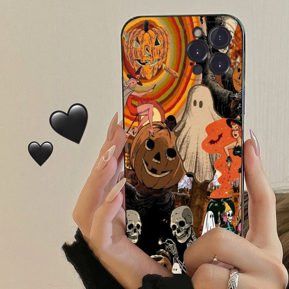 Halloween Phone Case For iPhone 15 6 7 8 Plus 11 12 13 14 Pro SE 2020 MAX Mini X XS XR Back Funda Cover