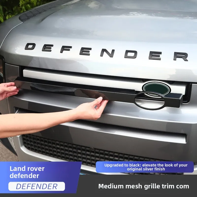 

for land rover 2020-2025 Defender 90 110 Grille Emblem Trim, Dark Chrome Mesh Grill Cover, Premium ABS Car Styling Parts