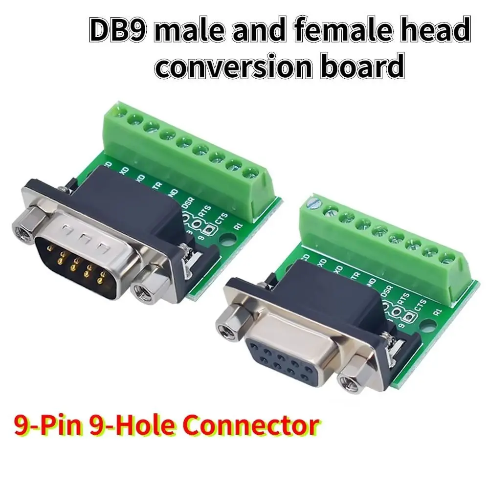 4Pcs Plug Socket RS232 RS485 Conversion Board Welding Free Solderless Male Female Head To Screw Terminals 9-Pin 9-Hole DB9