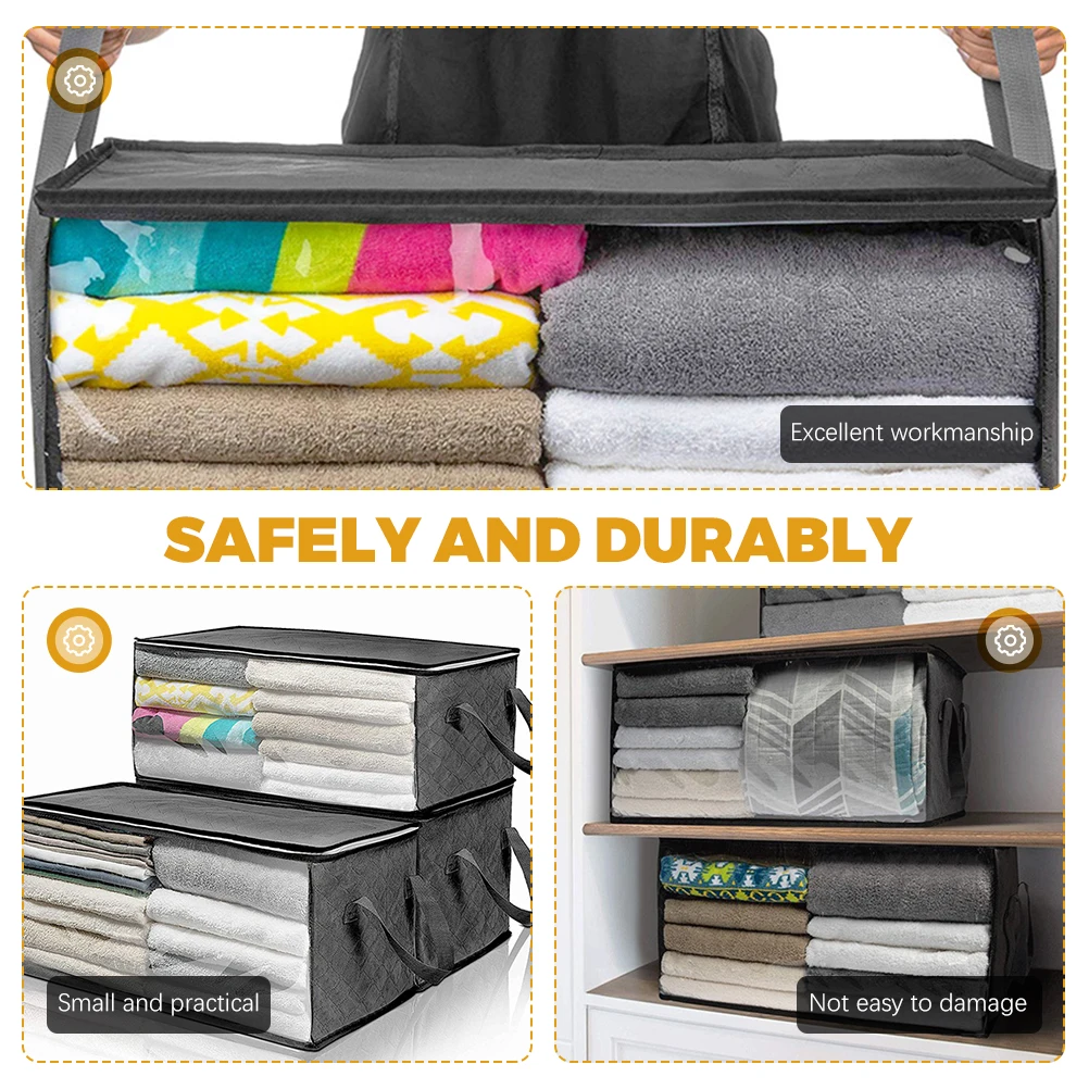 

Clothes Storage Box Large Capacity Foldable Organizer Dustproof Quilts Container Wardrobe Holder Closet Comforter Bag