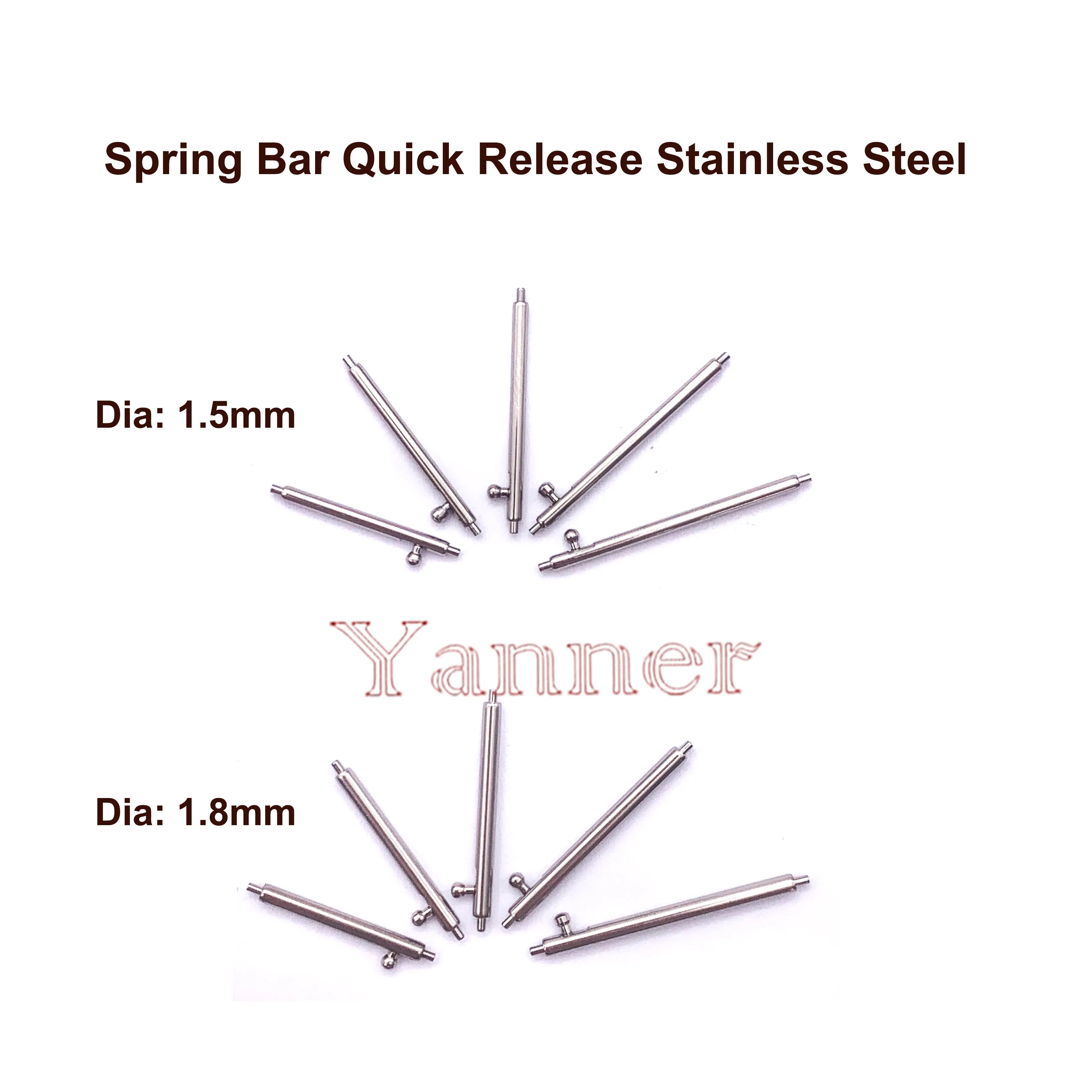 Stainless Steel Spring Bar Quick Release Watch Parts for Repairing 1.5mm and 1.8mm  50 Pieces