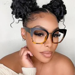 2026 New Vintage Leopard Frame Anti-blue Glasses Women Fashion Cat Eye Optical Transparent Eyeglasses Spectacles Oculos Feminino