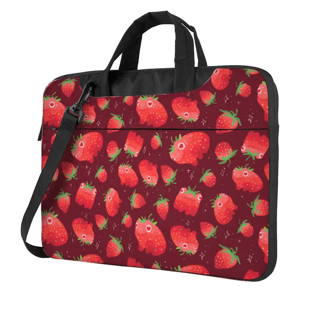 

Strawberry Frogs Repeating Pattern Crossbody Laptop Bag Case Computer Bag Resistant Protective Notebook Pouch for Macbook Pro