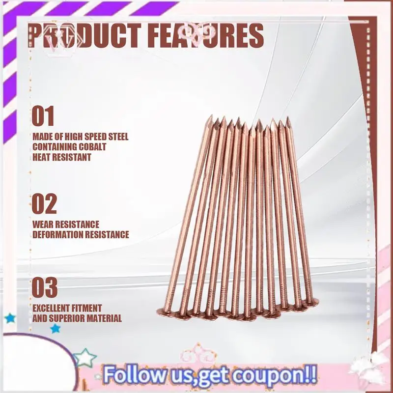 

Premium 14Pcs Copper Nails Kit To Killing Trees,3.5 Inch Pure Copper Nails Bulk,Stump Removal Spikes Hardware Nails For Trees