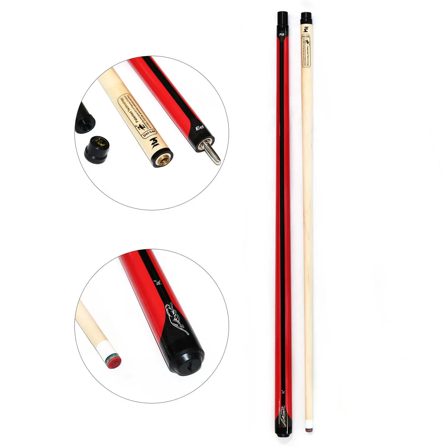 

High Quality PREOAIDR P3 3142 Canadian Maple Wood Stainless Steel Joint 12.5mm Tip 1/2 Billiard Pool Cue Stick