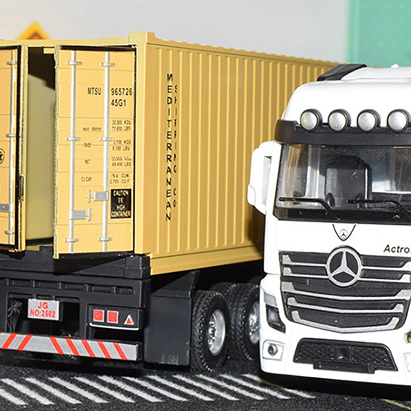 1:36 Druckguss legierung LKW Kopf Modell Spielzeug Container LKW zurückziehen mit Light Engineering Transport Fahrzeug Junge Spielzeug für Kinder