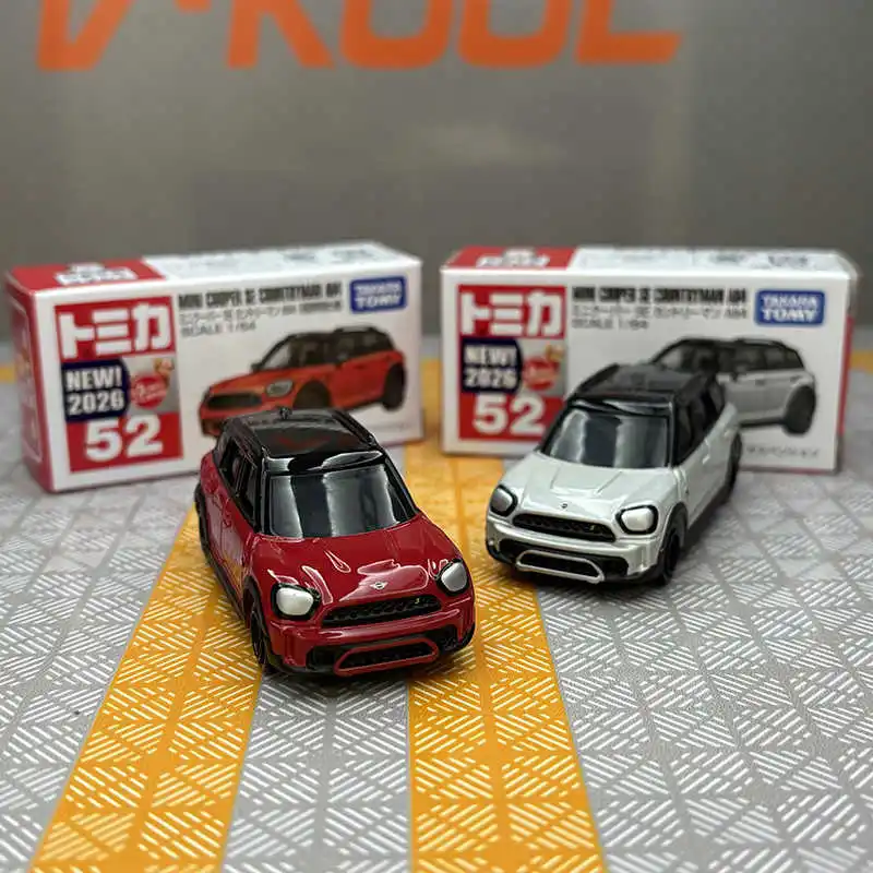 Takara Tomy Tomica No.52 Mini Cooper SE Countryman All4 Mini Alloy Car Model Diecast Vehicle Toy Collection Kids Birthday Gift