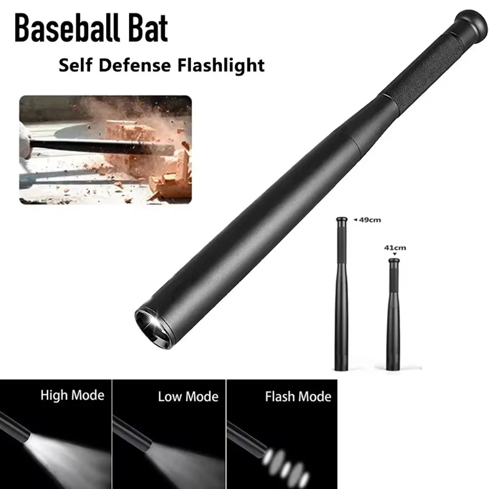 Impermeável Baseball Bat LED Lanterna, Super Bright Baton, Alumínio Liga Tocha, Proteção de emergência, Iluminação exterior