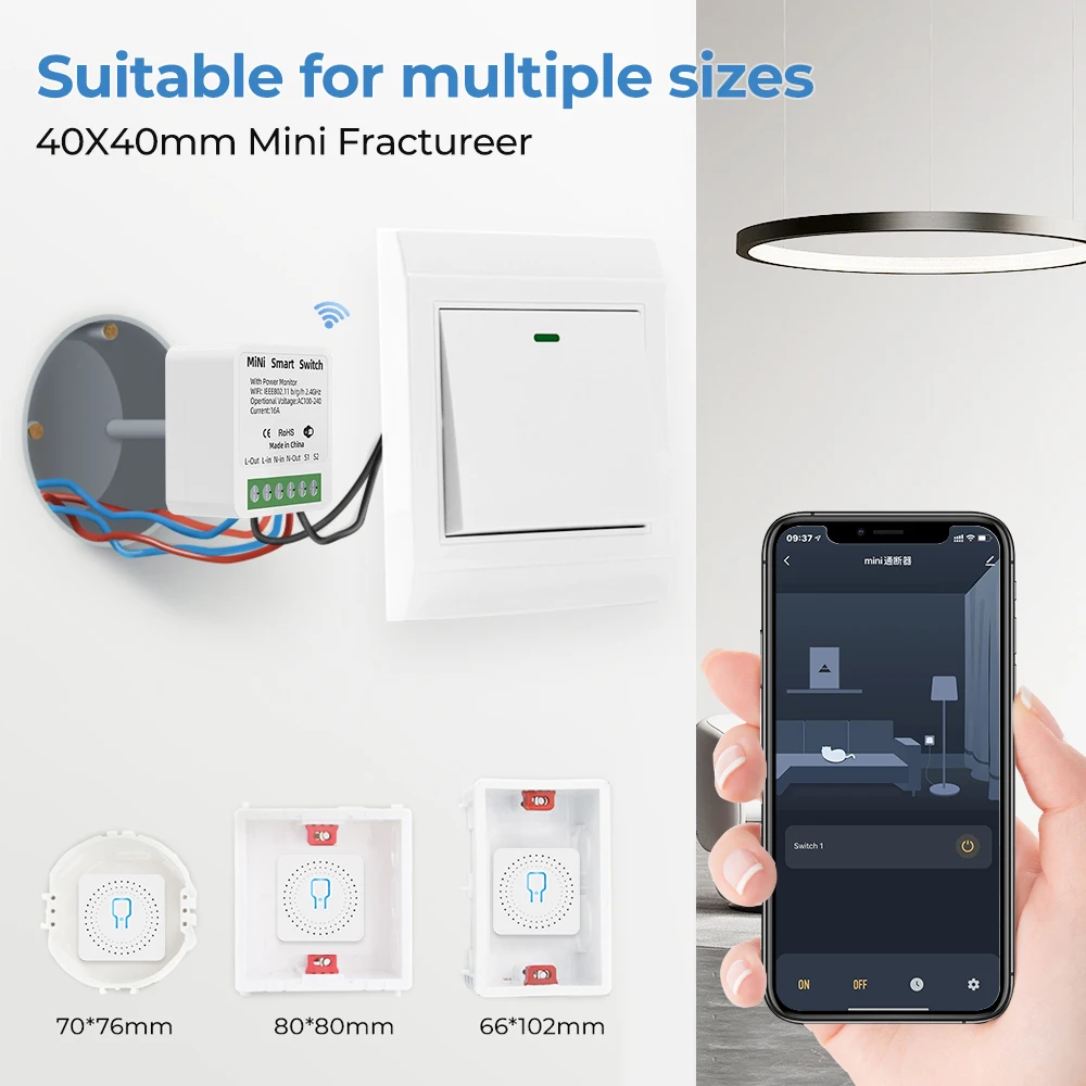 Tuya 스마트 홈 Wifi 스마트 스위치 전원 모니터 2 웨이 제어 타이머 미니 스위치 자동화 Alexa Google Yandex