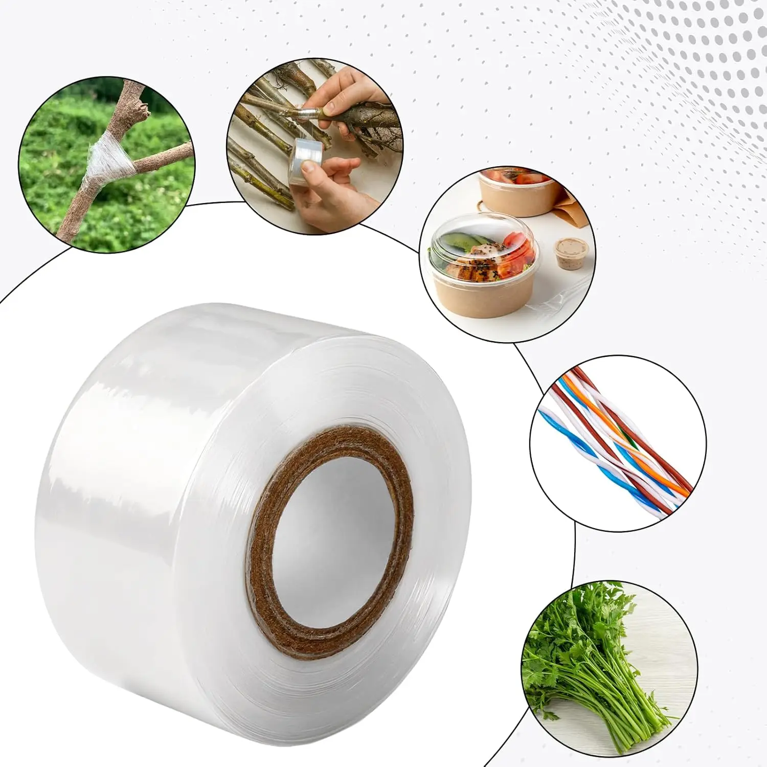 Bild 7: PE Flexible Pfropfbandfolie Selbstklebendes Gartenbaum-Rollenband zum Pfropfen von Bäumen Pflanzen Pfropfen Dehnbar