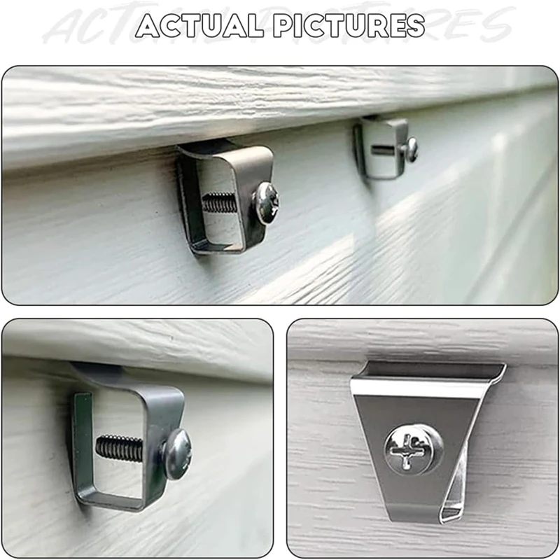 Kait baja anti-karat ABWR-20PCS, kait baja tahan karat untuk dekorasi luar ruangan, kait vinil tanpa lubang, kait gantung untuk menggantung