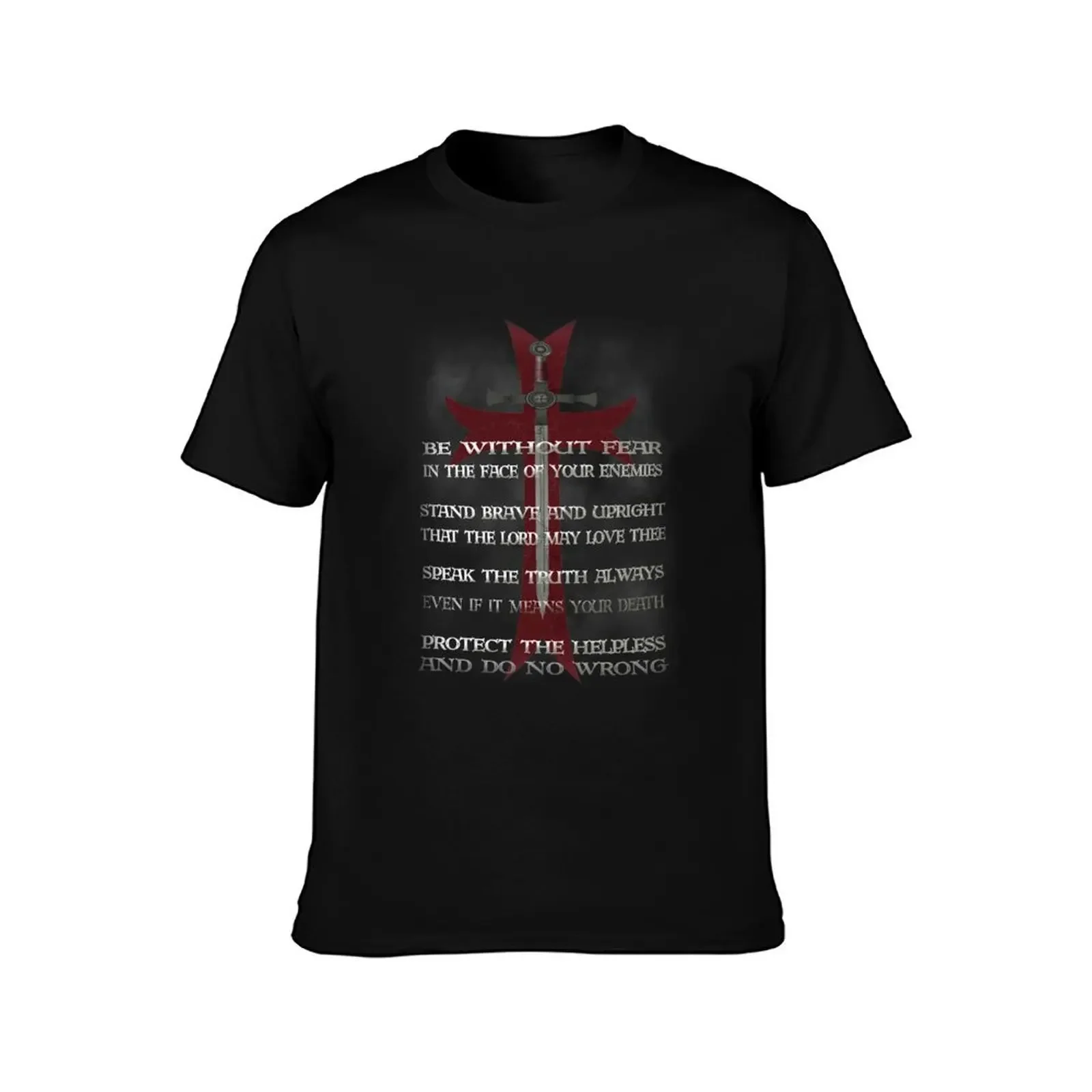 Templar Cross Medieval Warrior Sword Knights Templar I Fear No Evil T-Shirt Louboutins vintage graphic tee plain t shirts men