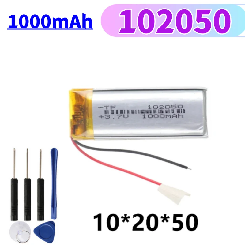 3.7V 1000mAh 102050 Lithium Polymer Li-Po li ion Rechargeable Battery For MP3 MP4 MP5 GPS DVD tablet Bluetooth camera Lipo cell