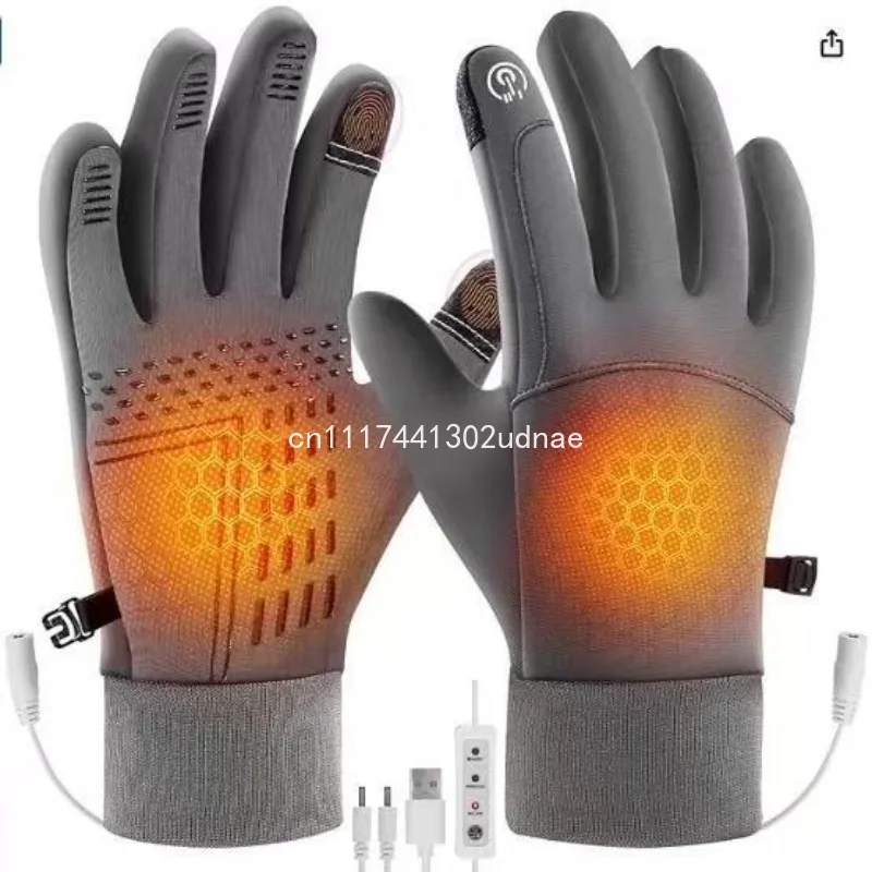 USB Heated Gloves, Touchscreen Waterproof Warm Electric Heating Gloves