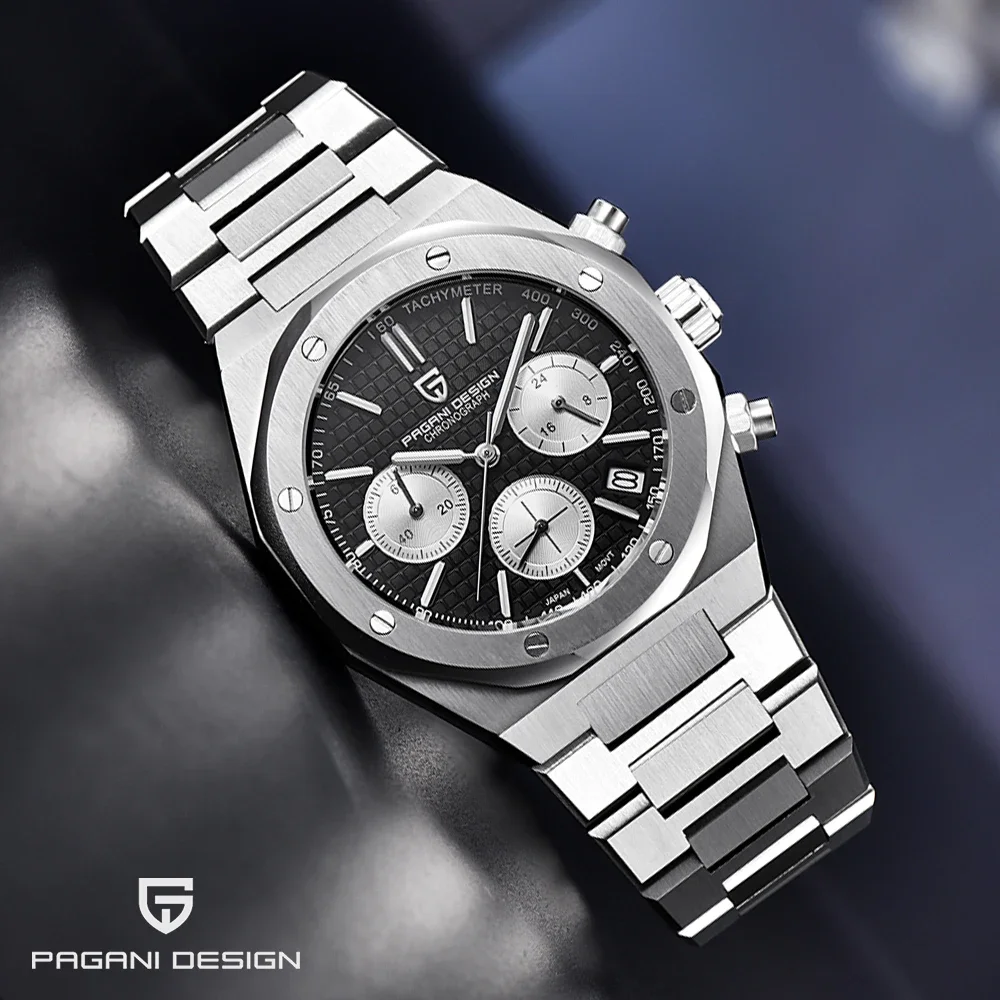 

PAGANI DESIGN PD-1707 Quartz Watches Stainless Steel Luxury Sapphire Clock VK63 Sports Men Chronograph Waterproof