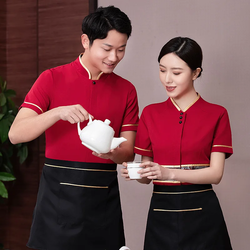 

Catering Hot Pot Restaurant Waiter Summer Clothes Restaurant Work Clothes Men's and Women's Sichuan Cuisine Restaurant Transmiss