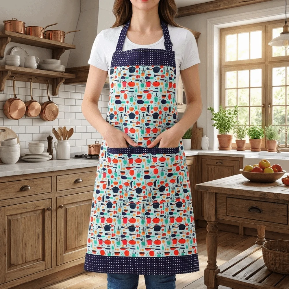Waterproof Canvas Apron Wear Resistant Breathable Women Waist Stain Resistant Oil Resistant Catering Work Clothes Cooking