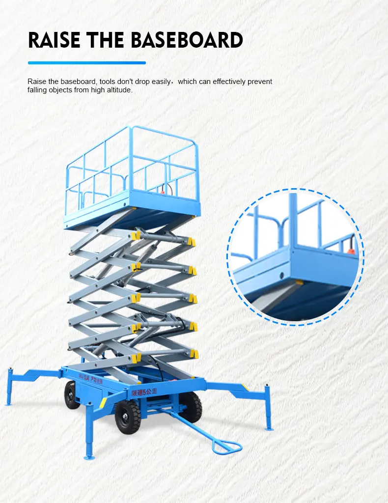 Qiyun Kinglift Mobile Scissor Lift Aerial Work Platform scissor lift car electric lift construction hoist stair climbing