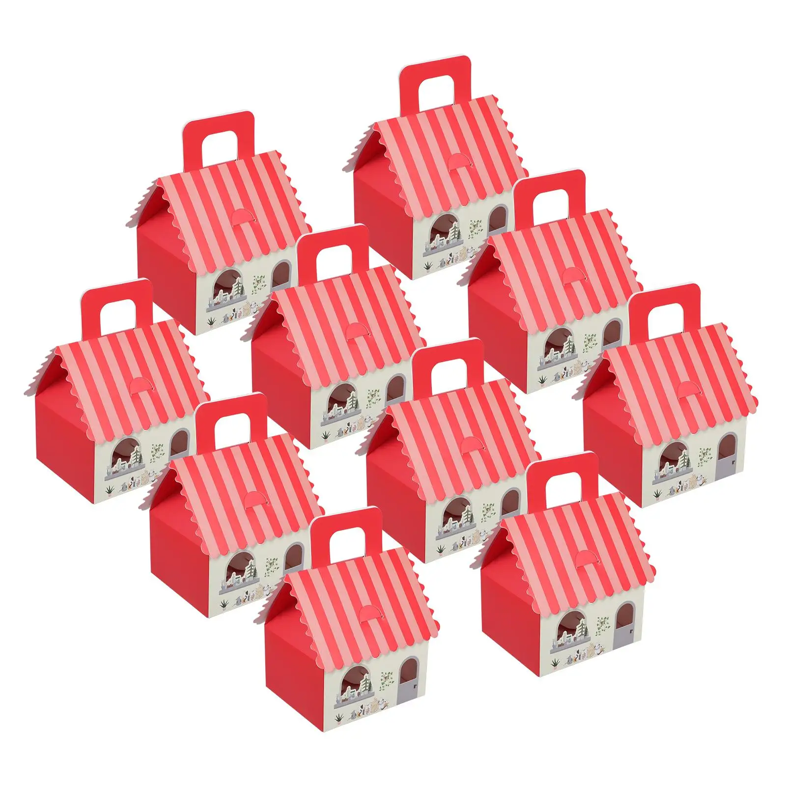 

10 Pcs Christmas Candy Box Cake Pop Boxes Packaging Packing Bakery with Window Caramel Wraps for Apples Baked Goods Pirate