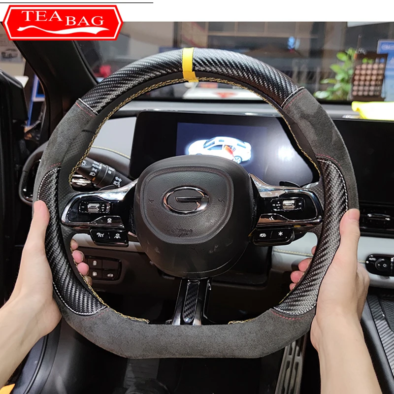 

For Trumpchi GAC Empow R 2022-2024 Car Styling Non-Slip Non-Slip Leather Steering Wheel Cover Hand-stitched Tumbled Accessories