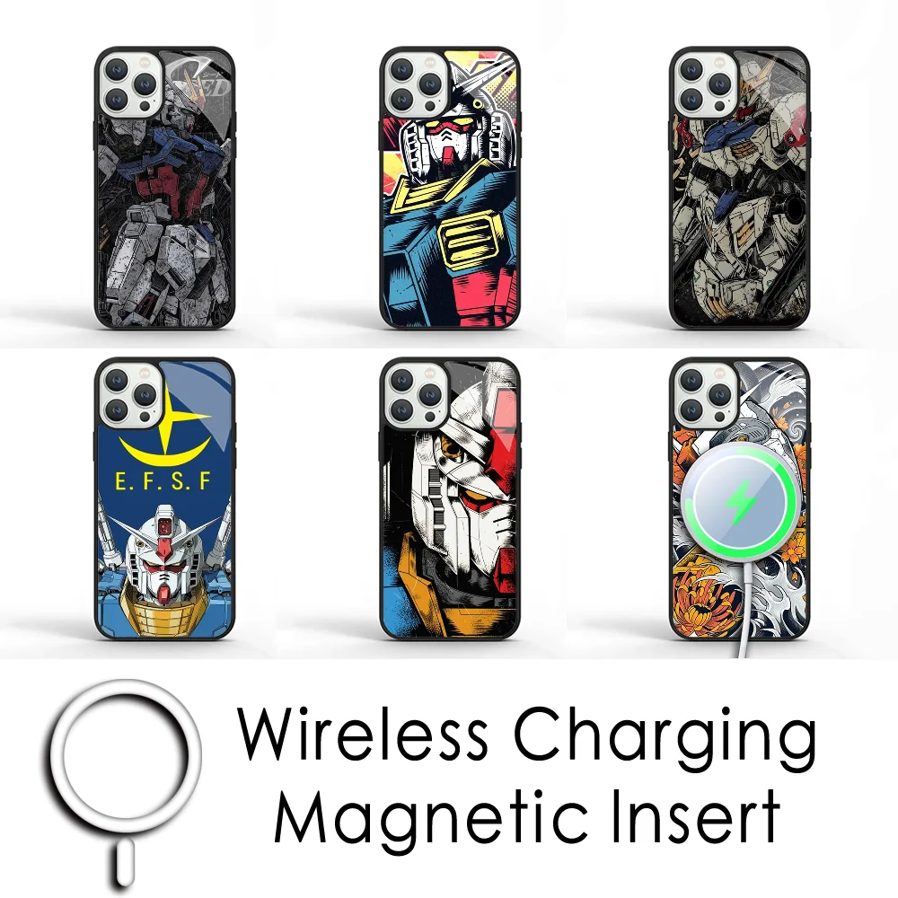 

G-Gundam Anime Phone Case For IPhone 16 15 Pro Max Case 14 Plus 13 12 11 Magesafe Magnetic Wireless Charge Cover