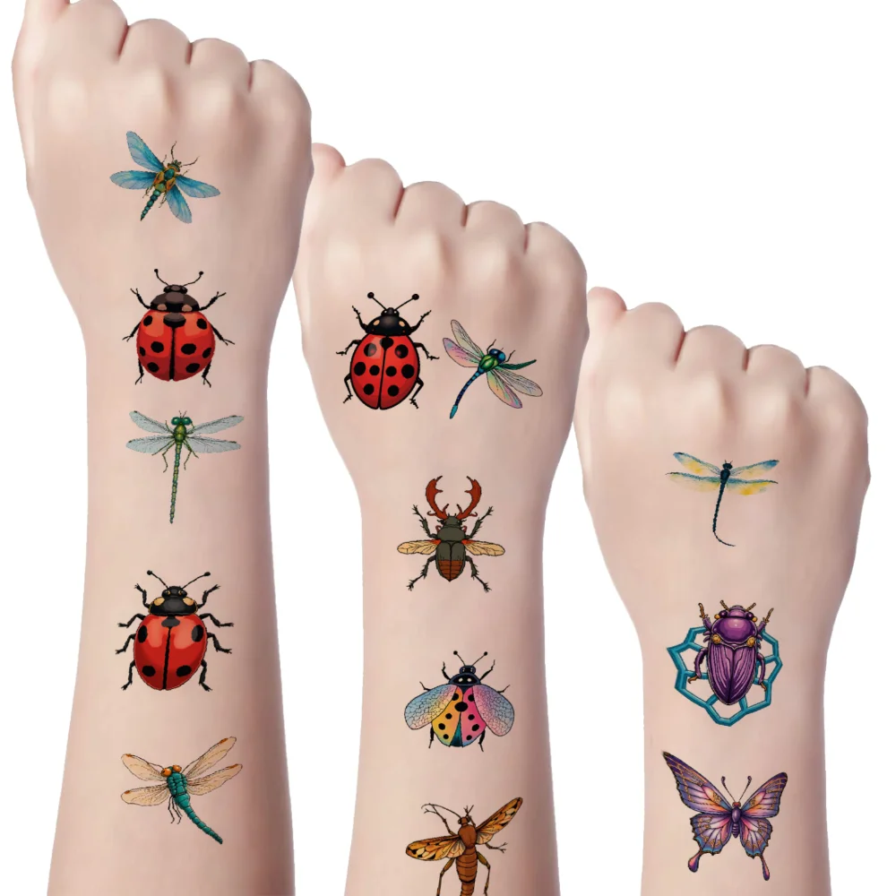 

54pcs Temporary Tattoo Spider Tattoos Cartoon Tattoo Ant Tattoo Temporary Tattoo Stickers Beetle Tattoos For Girls Arms