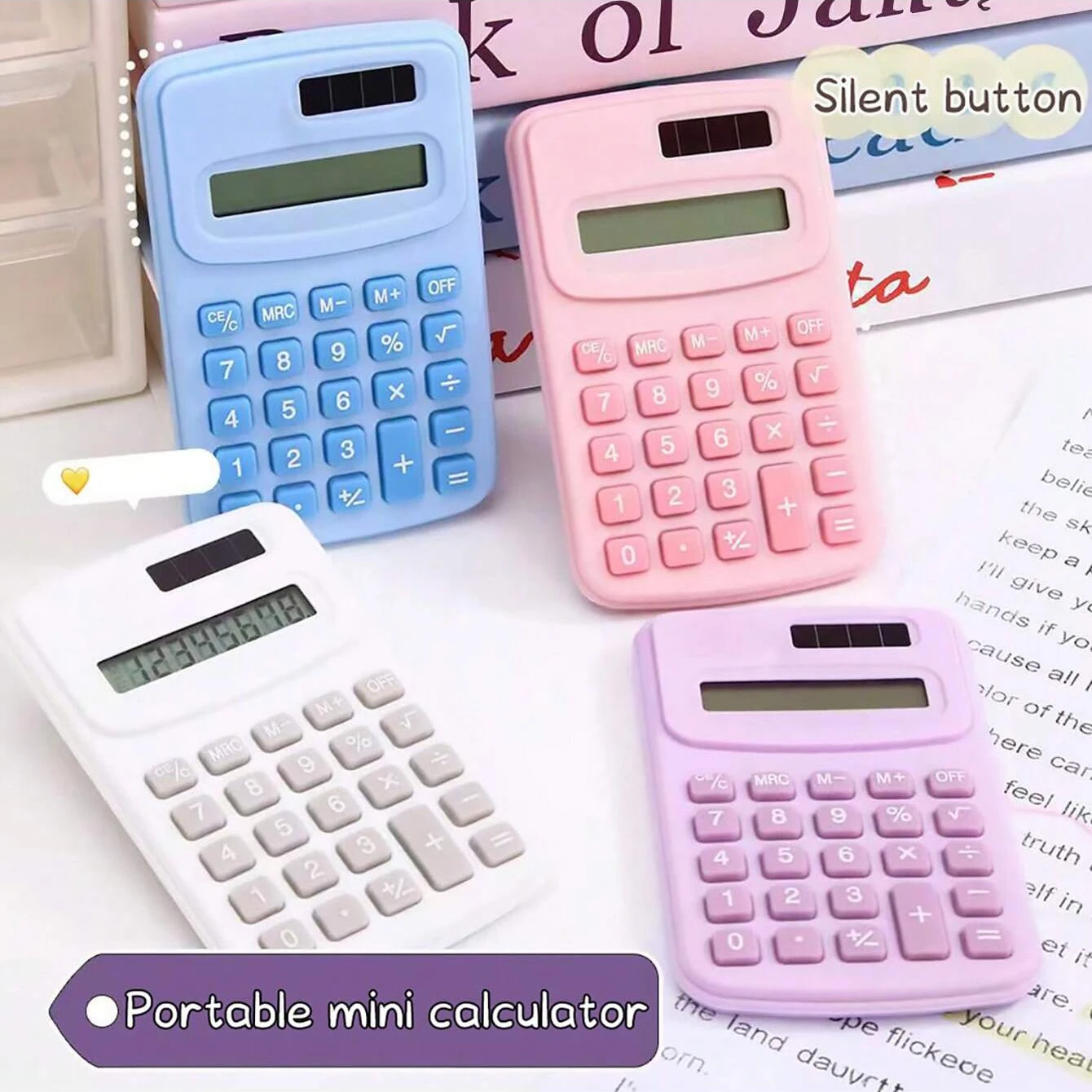 

Mini Portable Scientific Calculator High-Aesthetic Macaron Colors 8-Digit Display Small Size for Students Math Accounting Travel