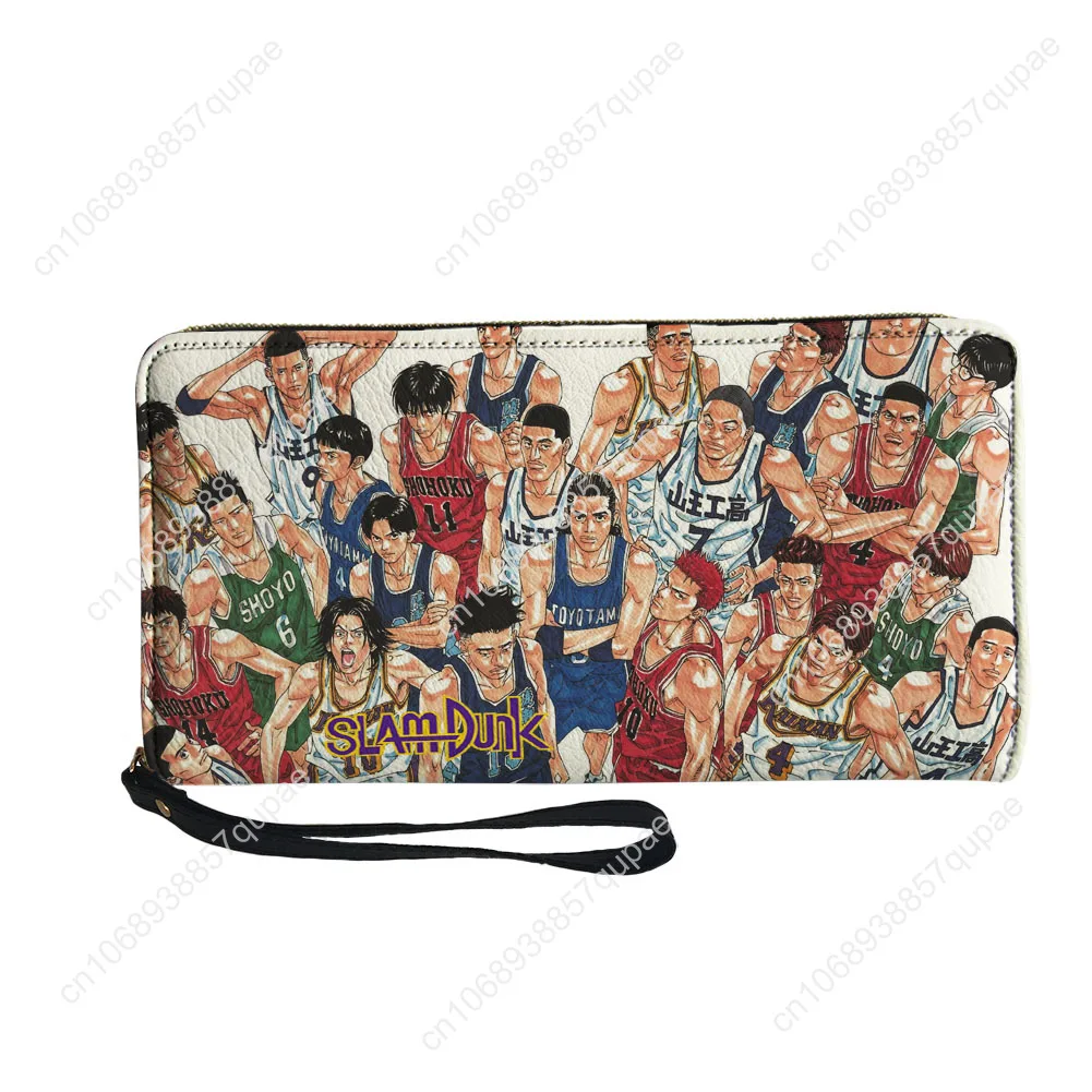 Japanese Anime Slam Dunk Custom Wallet Purse Mens Womens Teenagers Zipper Long Wallets Double Print  Portable Wallet Gift Bag