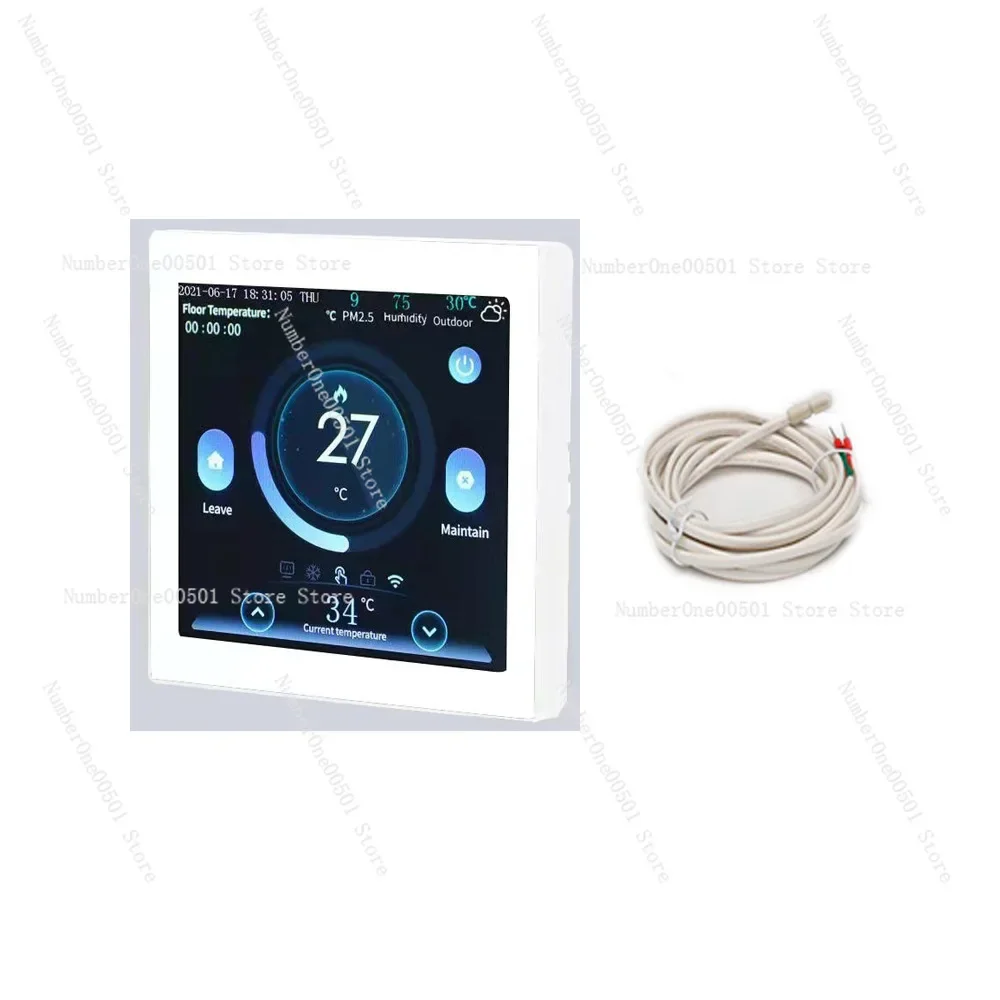 Color Screen Thermostat Dual Control For Electric Floor Heating Gas Boiler Programmable Temperature Controller Six Languages-095