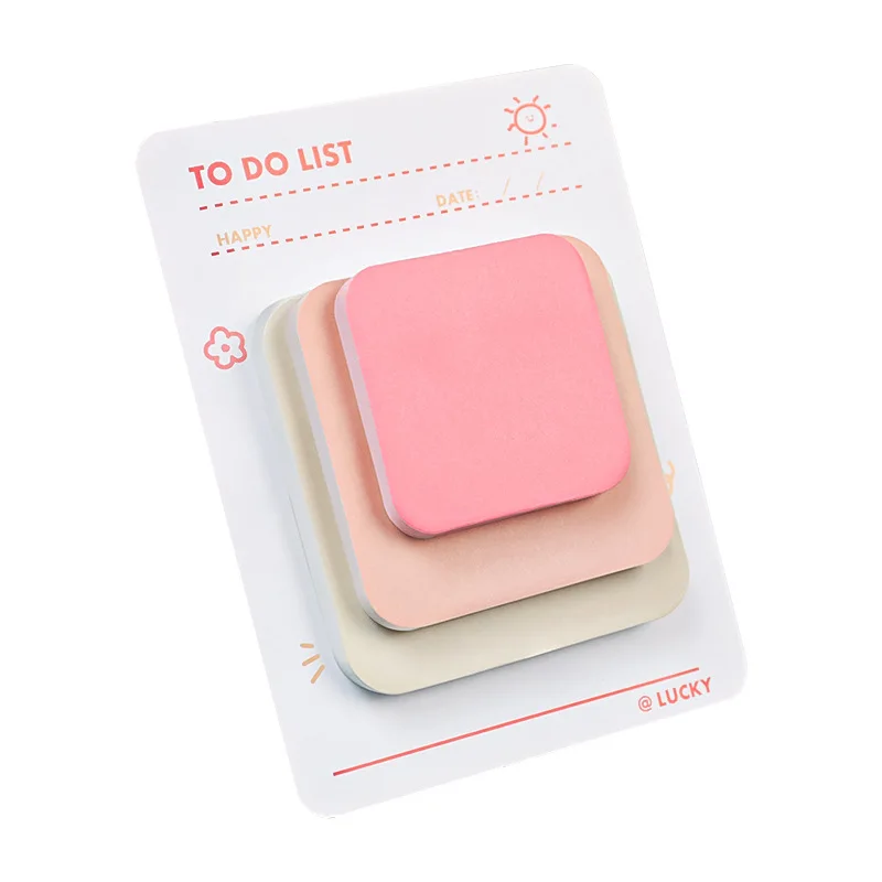 90 Sheets Cute Macaron Color Sticky Notes School Students Office Stationery Planner Notebook Take Notes Memo Pads