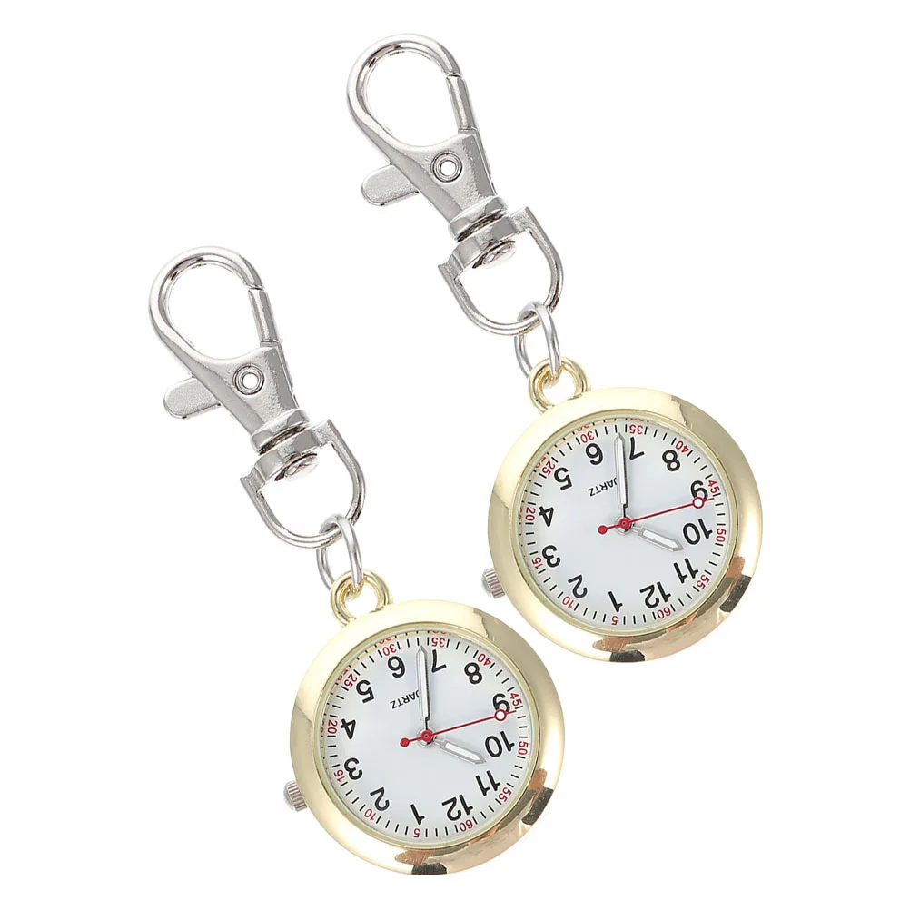 

2Pcs Nurse Pocket Watch Medical Professional Quartz Timepiece Durable Easy Read Classic Design Portable Work Hours Tracker