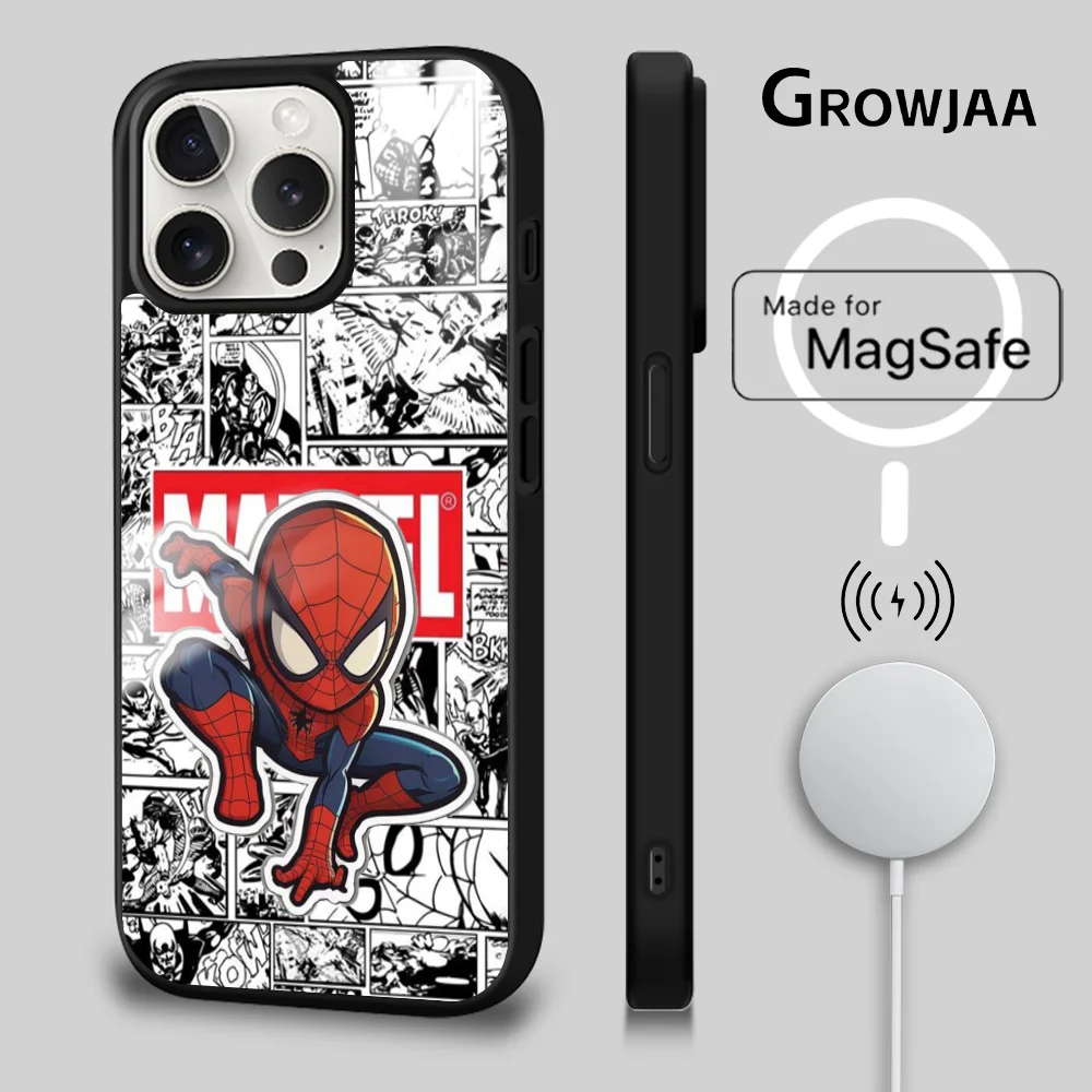 Spider-Man Venom Loki Phone Case For iPhone 16 15 14 13 12 11 Pro Max Plus Mini Magsafe Mirror Wireless Magnetic Cover