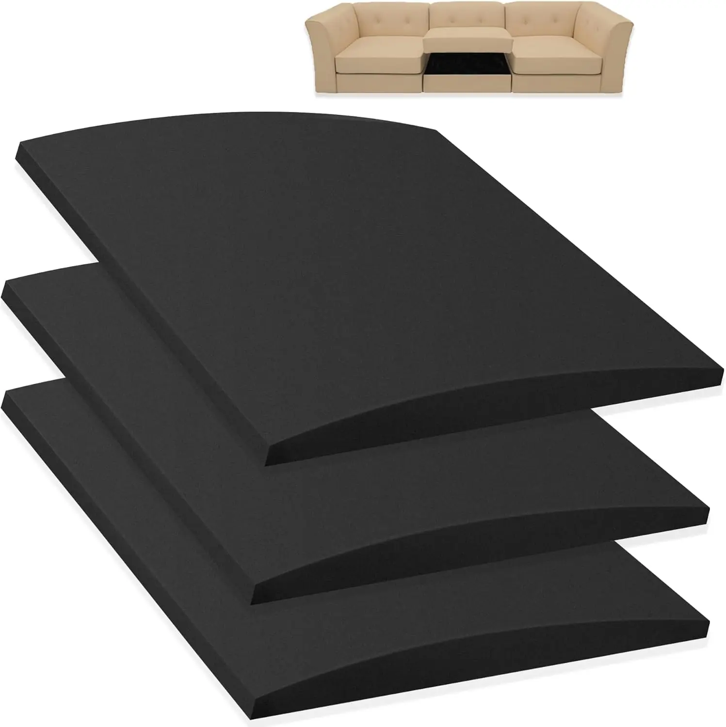 

Anti-Sagging Sofa Support Cushions, 20"X20" High-Density Foam Set of 3 for Couch Seat Repair and Comfort