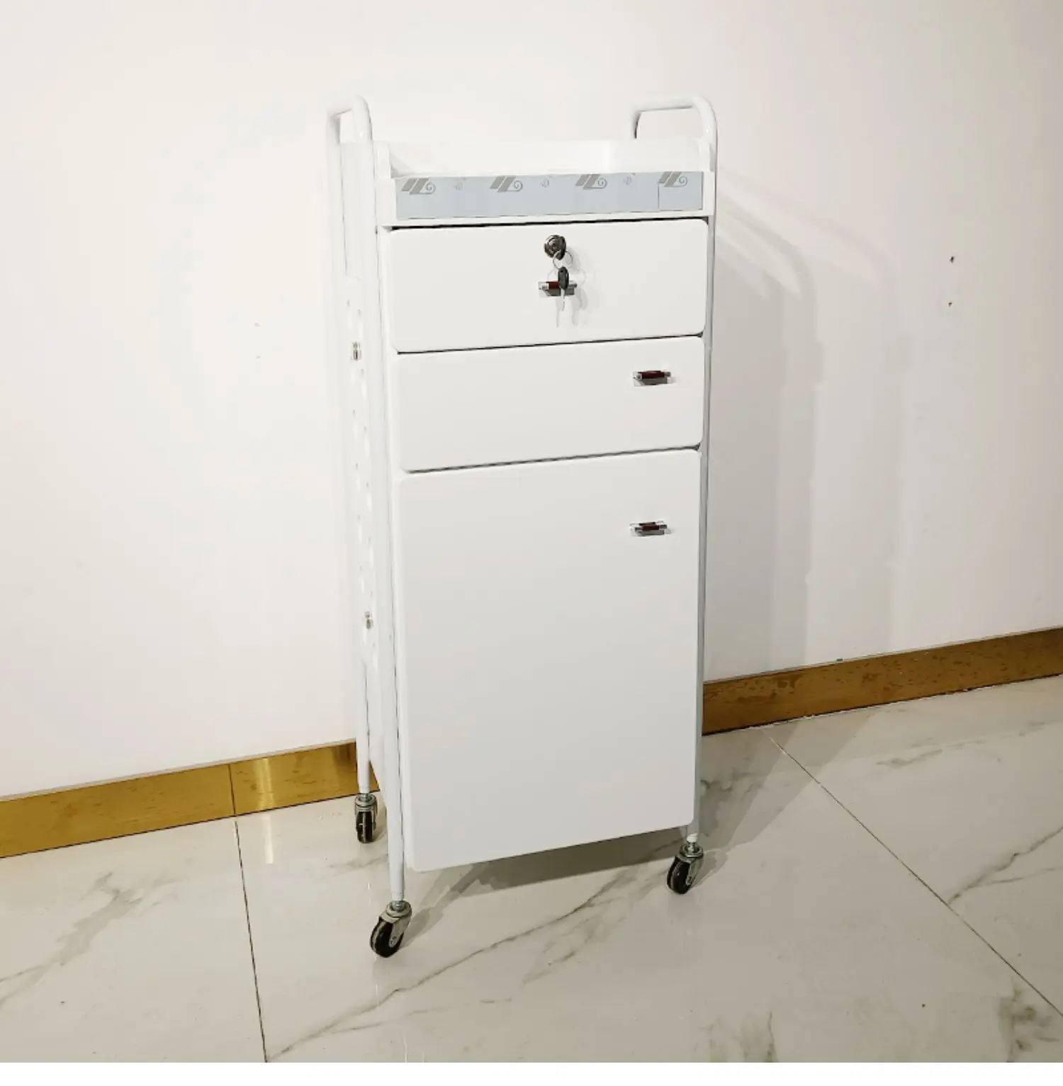 Yicheng Beauty Wholesale Beauty Salon Furniture Modern White Hair Salon Trolley Cart With Drawer for Sale