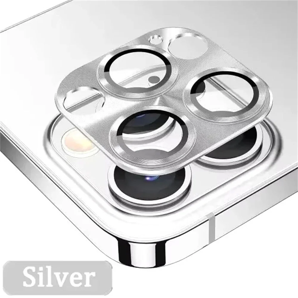 واقي عدسة الكاميرا المعدنية ثلاثية الأبعاد لهاتف آيفون 11 12 13 14 15 16 Pro Max Plus 13 12 زجاج كاميرا صغير لهاتف آيفون 11 من الزجاج المقسى