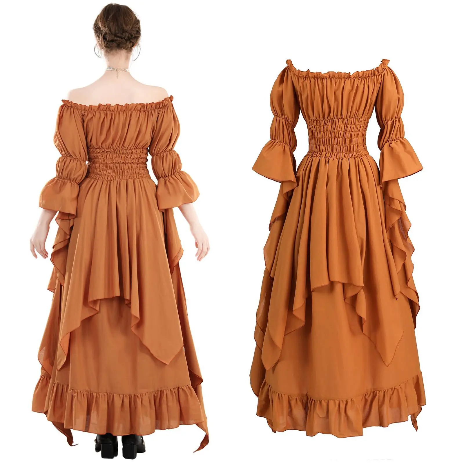 Costume di Halloween, abito retrò medievale rinascimentale, abito da strega gotico da donna, costume di scena