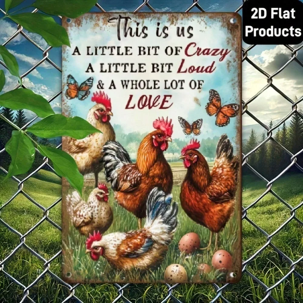 CIFbuy Funny Vintage Rooster Aluminum Wall Art 8x12 Inch Waterproof Durable Metal Sign For Farmhouse Kitchen Decor