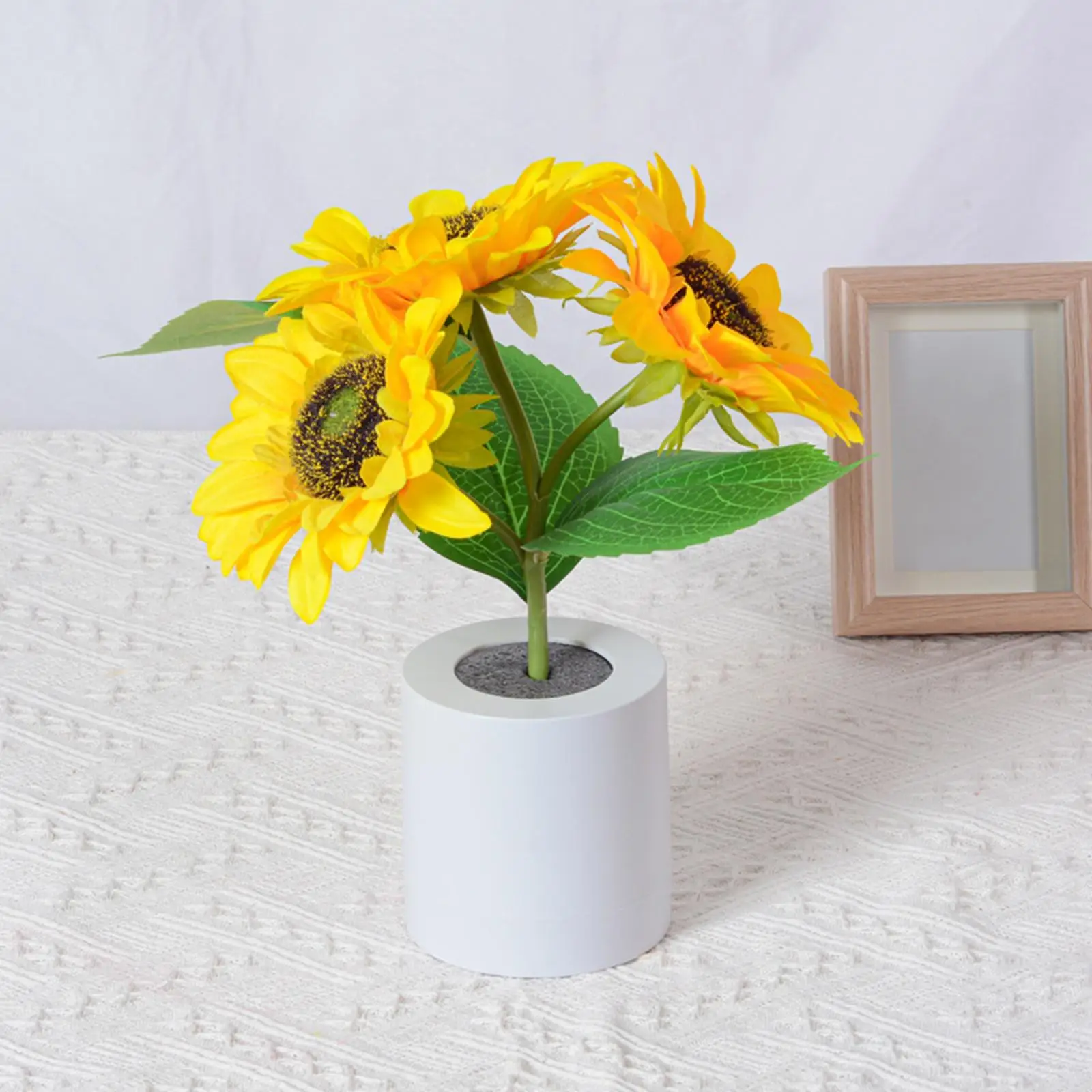 بوعاء عباد الشمس ضوء الليل عباد الشمس الجدول مصباح الإبداعية قابل للتعديل السرير