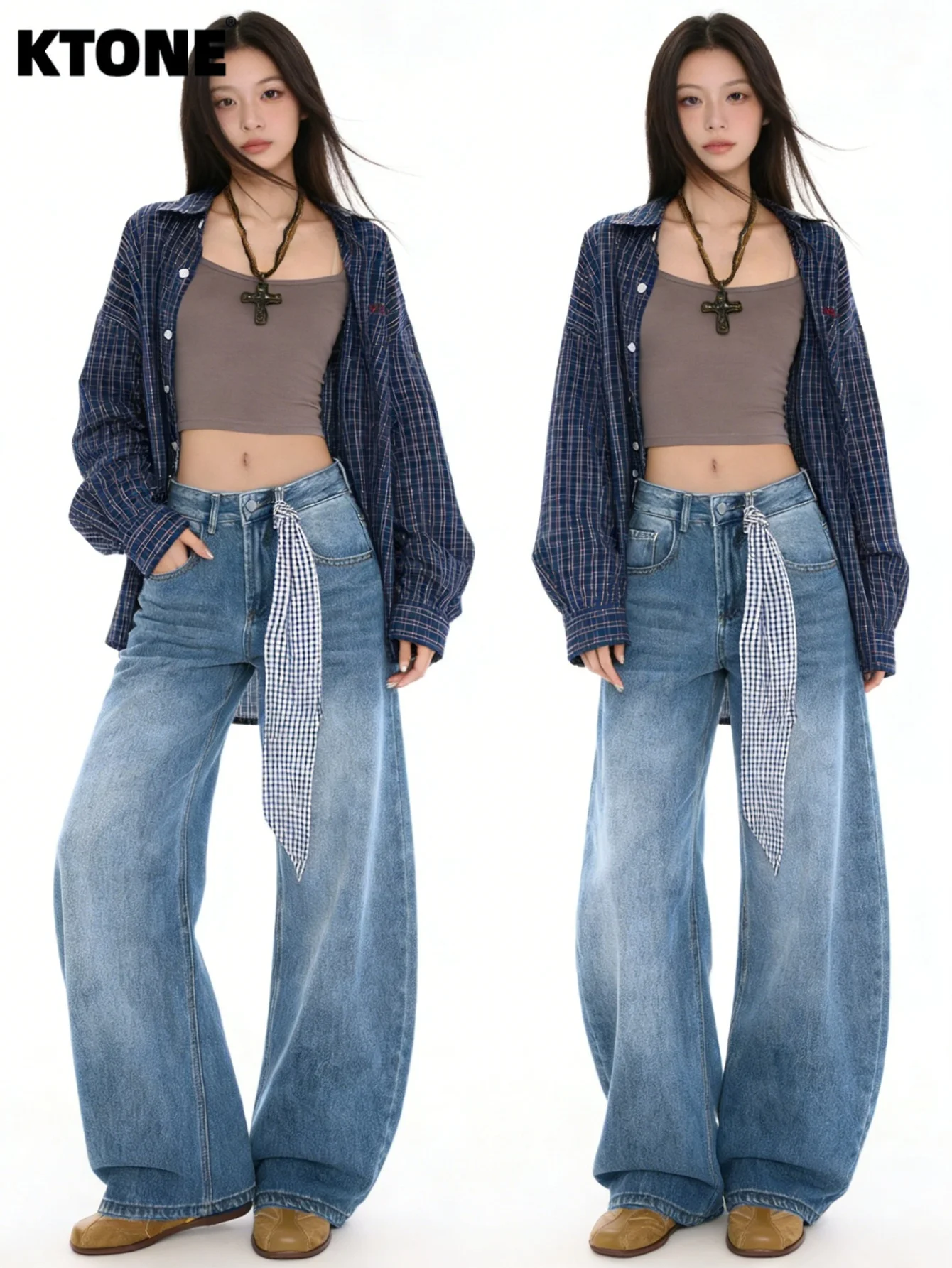 

Blue Jeans Drip Loose Unisex For Man Y2k Original Casual Style No accessories or belts included
