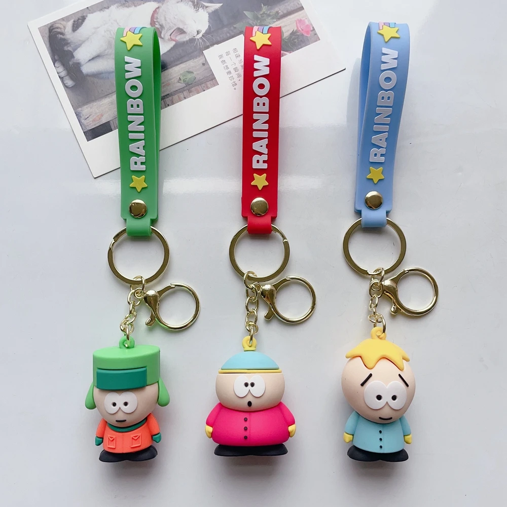 American Band South Parkes Keychain New Creative Kyle Broflovski Key Ring Couple Bag Ornament Cute Accessories Car Pendant Gift