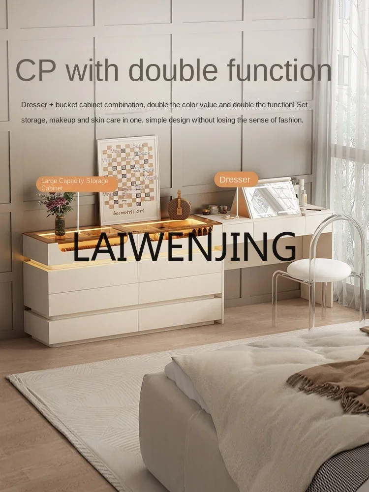 6 Makeup Table Comb Bedroom Foldable Dresser Large Mirror