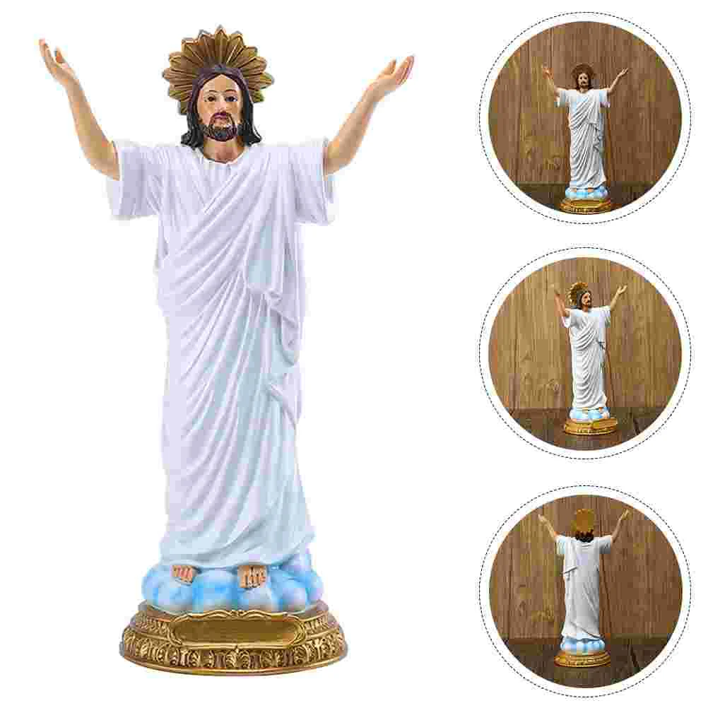 

Statue of Jesus Rebirth Desktop Adornment Vintage Ornaments Scene Layout Decor Tabletop Easter Figurine Gift