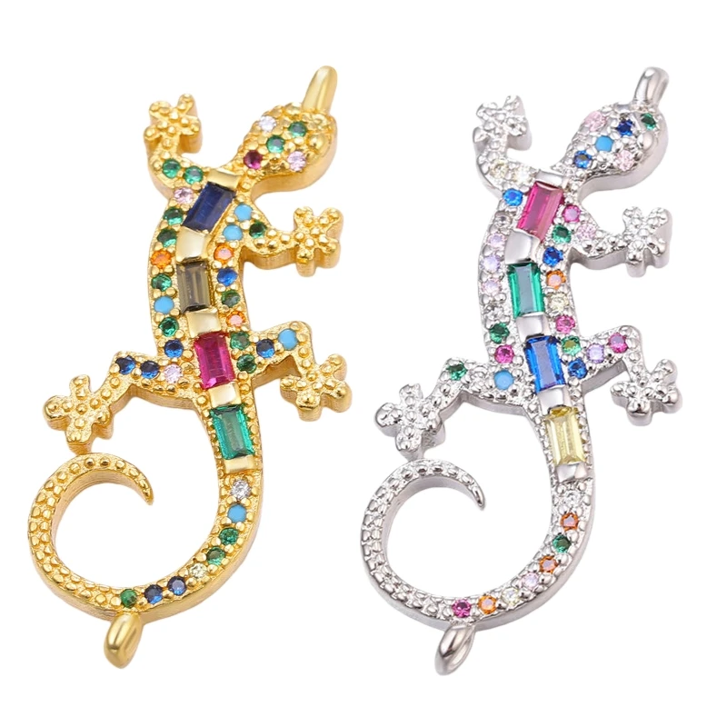 Juya – connecteurs décoratifs en zircon coloré plaqué or 18 carats, breloques porte-bonheur pour bricolage, talisman pour femmes et hommes, cadeau, fabrication de bijoux