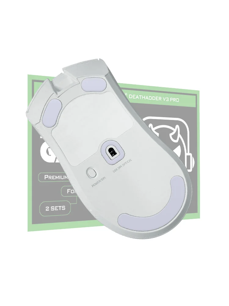 2 Sets TALONGAMES Mouse Feet Light Gray Custom Curved Edge Mouse Skates For Razer DeathAdder V3 Pro Wireless Gaming Mouse